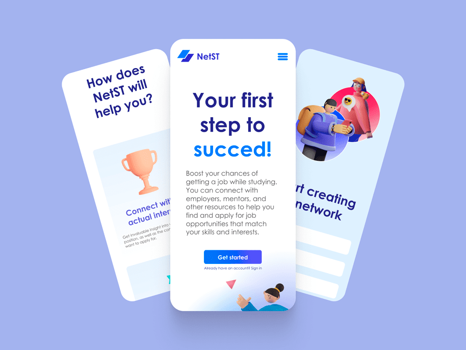 NetSt Mobile version mockup