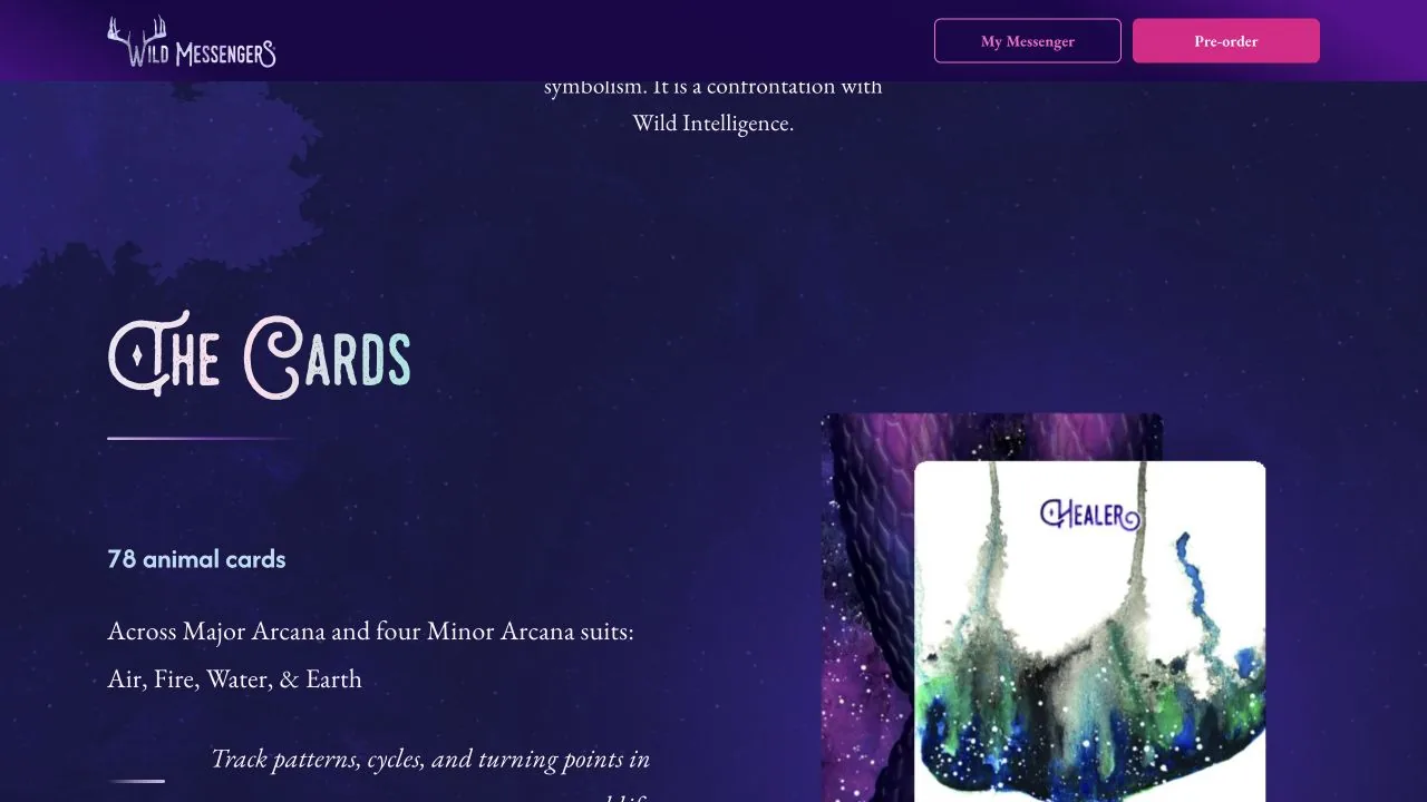 Wild Messengers cards section screenshot