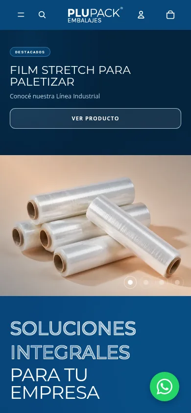 PLUPack homepage mobile screenshot